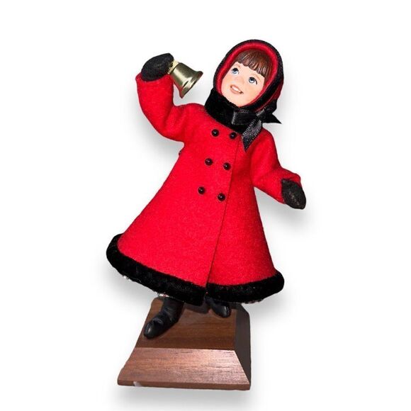 Simpich Character Dolls Handmade English Street Scene Red Coat Bell Ringer Girl - Picture 2 of 7